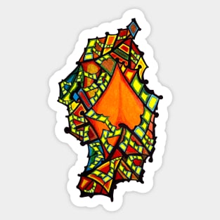 Above Orange Rooftops Sticker